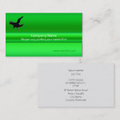 Black Raven auf grünem metallischem Effekt Visitenkarte (Vorne/Hinten)