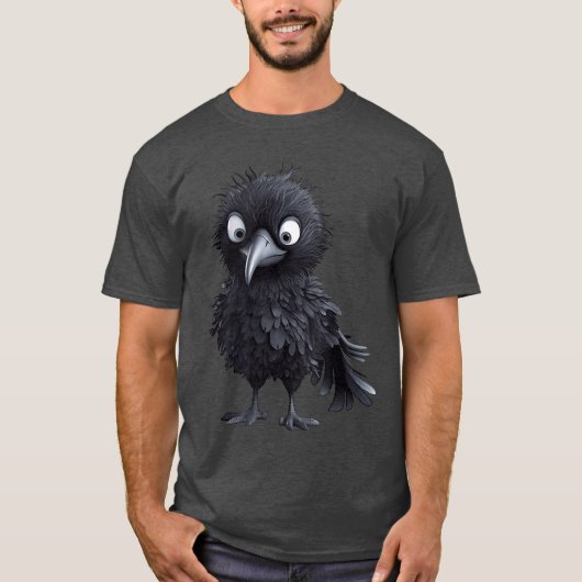 Black Raven Bird Grafik für gotische Kinder Frauen T-Shirt (Vorderseite)