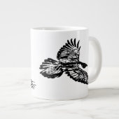 Black Raven Bird in Flight Swooping Art Jumbo-Tasse (Vorderseite Rechts)