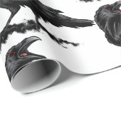 Black Raven Bird Naturerlebnis Kunstmuseum Geschenkpapier (Rolleneckpunkt)