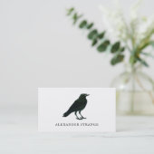 Black Raven Business Card Visitenkarte (Stehend Vorderseite)