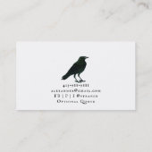 Black Raven Business Card Visitenkarte (Rückseite)