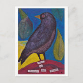 Black Raven Collage Card Postkarte (Vorderseite)