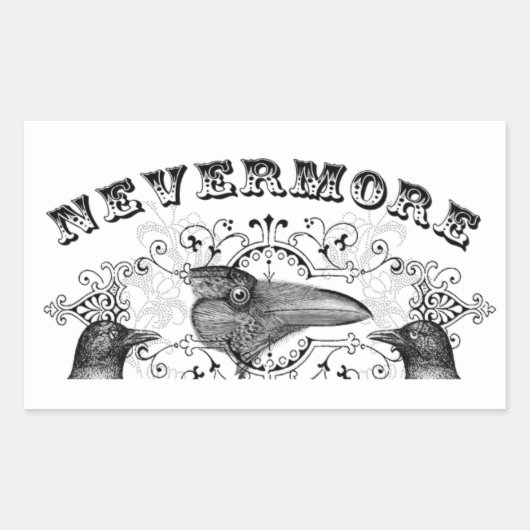 Black Raven Corvid nie mehr Rechteckiger Aufkleber (Vorderseite)