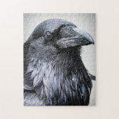 Black Raven Crow Bird Puzzle (Vertikal)