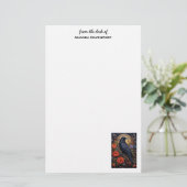 Black Raven Dark Gothic Briefpapier (Stehend Vorderseite)
