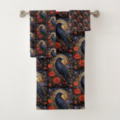 Black Raven Dark Gothic Muster Badhandtuch Set (Insitu)