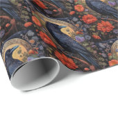 Black Raven Dark Gothic Muster Geschenkpapier (Rolleneckpunkt)