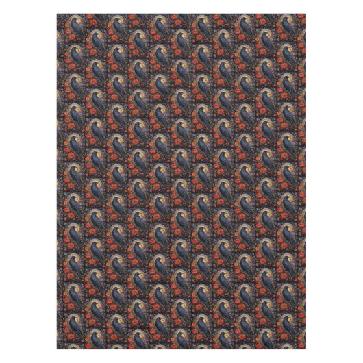Black Raven Dark Gothic Muster Tischdecke (Vorderseite)