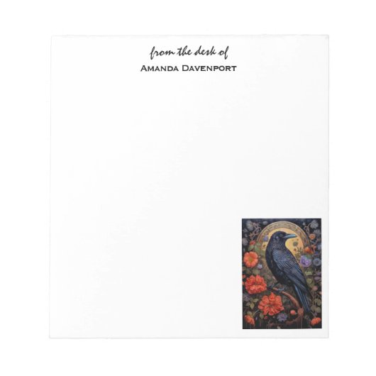 Black Raven Dark Gothic Notizblock (Vorderseite)