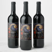 Black Raven Dark Gothic Wine Weinetikett (Flaschen)