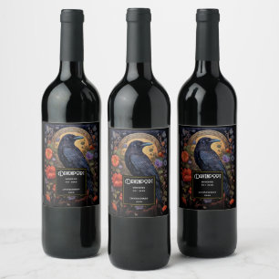 Black Raven Dark Gothic Wine Weinetikett