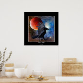 BLACK RAVEN & ECLIPSING MOON Fantasy Art Poster (Küche)