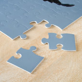 Black Raven Flying in Blue Sky Foto Puzzle (Seite)