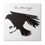 Black Raven Flying Thunder_Cove Fliese (Vorderseite)