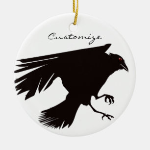 Black Raven Flying Thunder_Cove Keramik Ornament