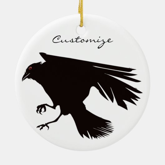 Black Raven Flying Thunder_Cove Keramik Ornament (Hinten)