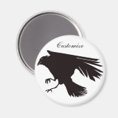 Black Raven Flying Thunder_Cove Magnet (Vorderseite/Rückseite)