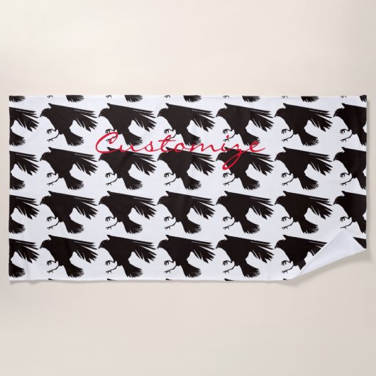 Black Raven Flying Thunder_Cove Strandtuch (Vorderseite)