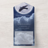 Black Raven Full Moon Night Sky All In One Einladung (Innen Boden)