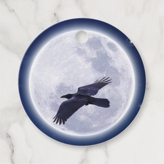 Black Raven Full Moon Night Sky Geschenkanhänger (Vorderseite)