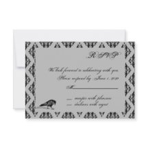 Black Raven Gothic Frame Response Card