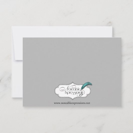 Black Raven Gothic Frame Response Card Einladung (Rückseite)