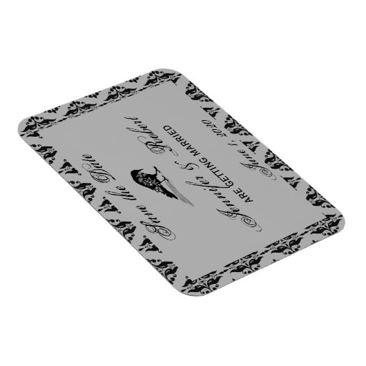 Black Raven Gothic Frame Save the Date Magnet (Rechte Seite)
