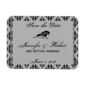Black Raven Gothic Frame Save the Date Magnet (Horizontal)
