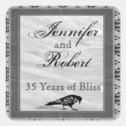 Black Raven Gothic Frame Umschlag Aufkleber (Vorderseite)