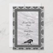Black Raven Gothic Frame Wedding Einladung (Vorderseite)