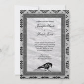 Black Raven Gothic Frame Wedding Einladung (Rückseite)