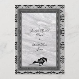 Black Raven Gothic Frame Wedding Einladung