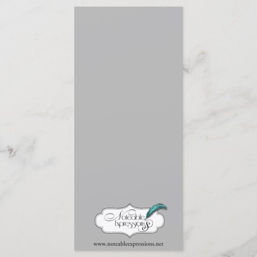 Black Raven Gothic Frame Wedding Menü Menükarte (Rückseite)