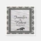 Black Raven Gothic Frame Wedding Napkin Serviette (Vorderseite)