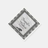 Black Raven Gothic Frame Wedding Napkin Serviette (Ecke)