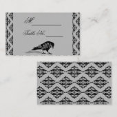 Black Raven Gothic Frame Wedding Platzkarte (Vorne/Hinten)