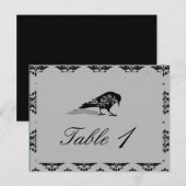 Black Raven Gothic Frame Wedding Tischnummer (Vorne/Hinten)