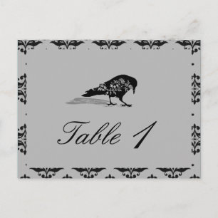 Black Raven Gothic Frame Wedding Tischnummer