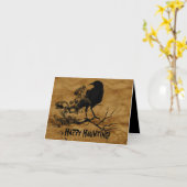 Black Raven Halloween Karte (Gelbe Blume)