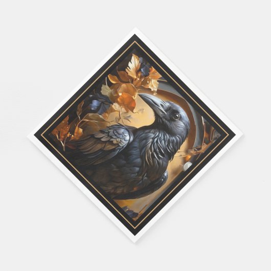 Black Raven Halloween Serviette (Ecke)