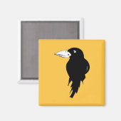 Black Raven Illustration Magnet (Vorderseite/Rückseite)