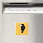 Black Raven Illustration Magnet (In Situ (Geschirrspüler))