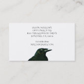 Black Raven in Circle Business Card Visitenkarte (Rückseite)