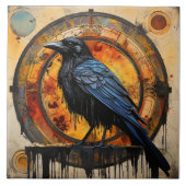 Black Raven, lebendige Graffiti Art Fliese (Vorderseite)