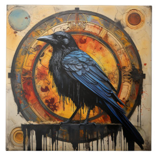 Black Raven, lebendige Graffiti Art Fliese