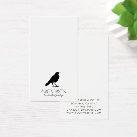Black Raven Logo Earring Juwelen Display Card (Schreibtisch)