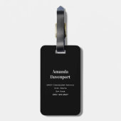 Black Raven mit Blume Gothic Design Gepäckanhänger (Rückseite vertikal)