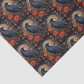 Black Raven mit Blume Gothic Design Seidenpapier (Ausschnitt)