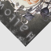 Black Raven Moon Dead Floral Halloween Seidenpapier (Detail)